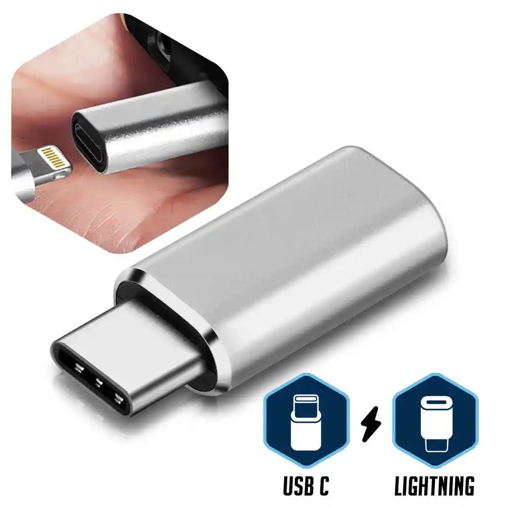 Adaptador Lightning Hembra A Tipo C Macho