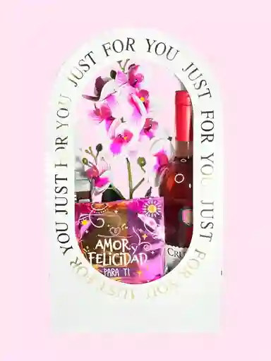 Regalo Especial Orquidea Eterna Con Vino - Regalo Feliz Cumpleaños - Regalo Feliz Dia - Regalo San Valentin