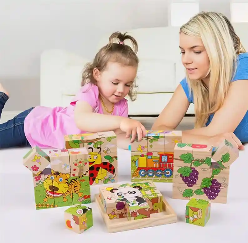 Mini Rompecabezas 6 En 1 Didáctico Infantil Madera Montessori
