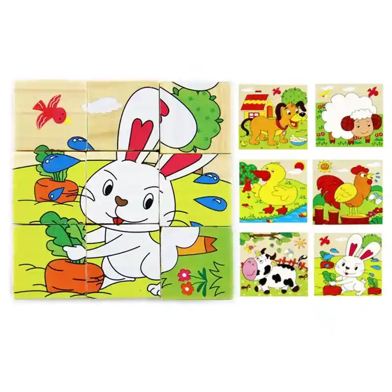 Mini Rompecabezas 6 En 1 Didáctico Infantil Madera Montessori