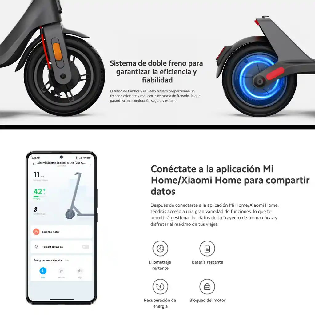 Xiaomi Electric Scooter 4 Lite (2da Gen), Monopatín 25 Km/h