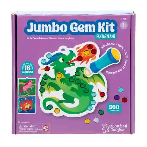 Juego Didáctico Gemas Jumbo Y Diseños Fantásticos Niños