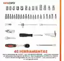 Juego De Copas Rache Puntas Extensor Estuche Herramienta Manual 46 Piezas Innovo