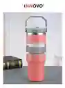 Termo Botella Manija Superior Acero Inoxidable Calor Frío 900 Ml Innovo Flask Rosa