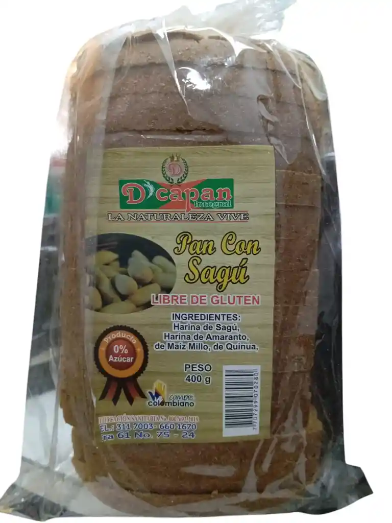 Pan Tajado Con Sagu Libre De Gluten, 0 Azucar D'capan