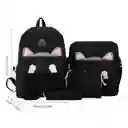 Set De Maleta Y Bolsas Multifuncionales Juvenil Diseño Gato Azul