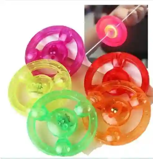 Juego X4 Zumba Zumba Niños Pita Circulo Juguete De Rueda Giratoria Luminosa Para Niños, Juguete Colorido, Volante De Inercia De Alambre, Línea De Tracción Flash, Silbato De Volante Led.