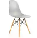 Silla Moderna Plástica Con Patas En Madera Gris