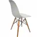 Silla Moderna Plástica Con Patas En Madera Gris