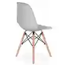 Silla Moderna Plástica Con Patas En Madera Gris