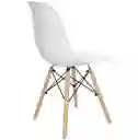 Silla Moderna Plástica Con Patas En Madera Blanco