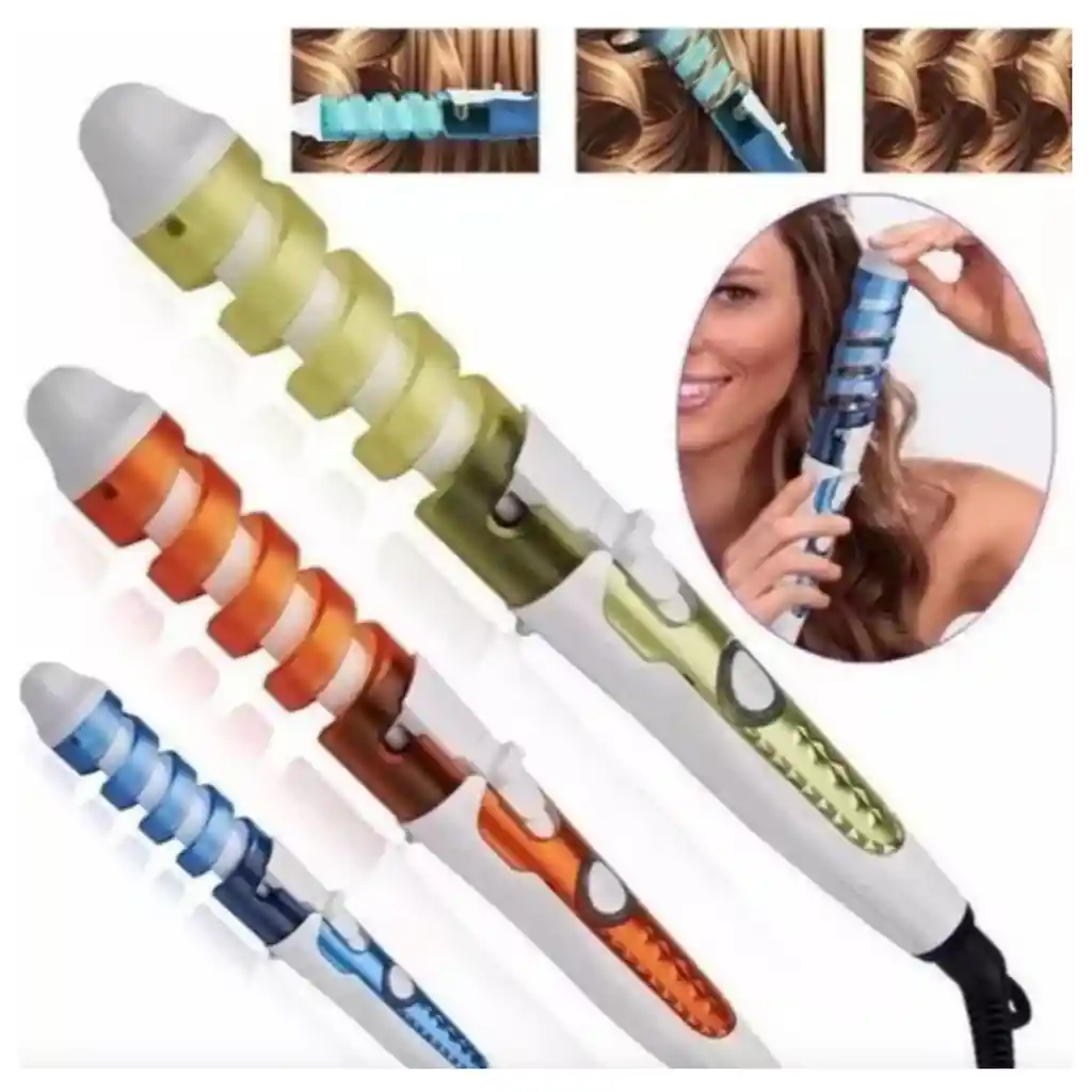 Rizador De Cabello Con Guía Espiral Rizos Definidos En Minutos