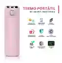 Termo Botella Portátil Conserva Temperatura Digital Led Acero Inoxidable Flask Innovo Rosado