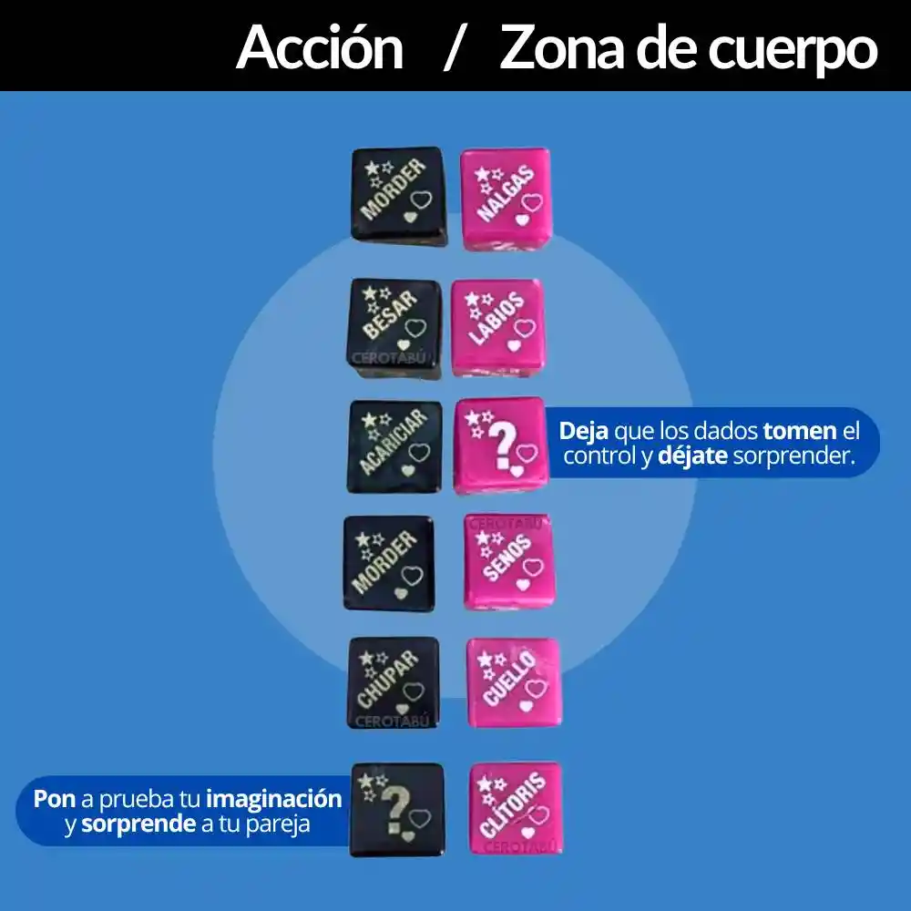 Aceite Comestible Para Sexo Oral + Dados Eróticos Poses X2