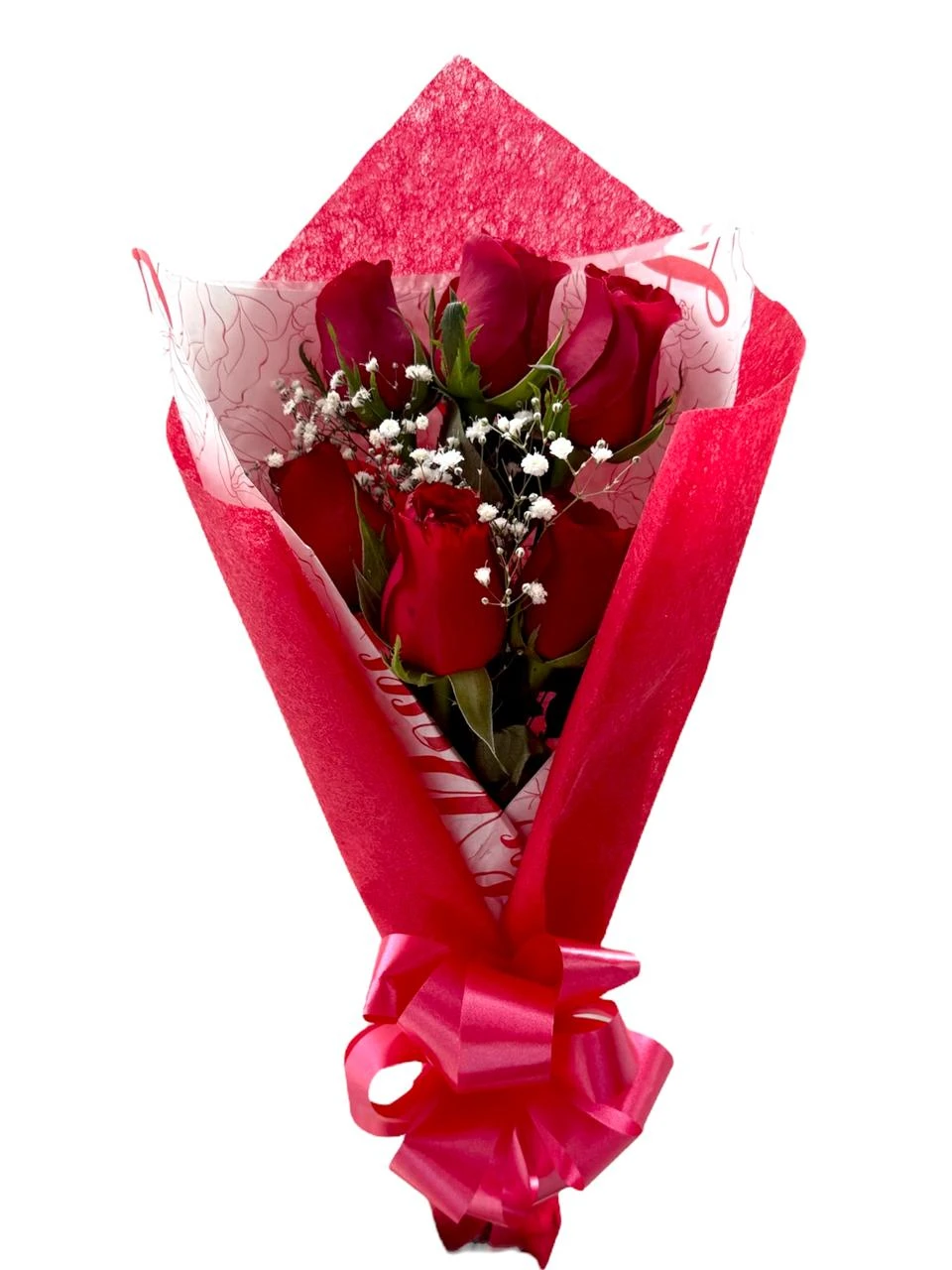 Ramo De Rosas Rojas X6 — Romance. Arreglo floral de Flores Les Roses con envío a domicilio en Bogotá.