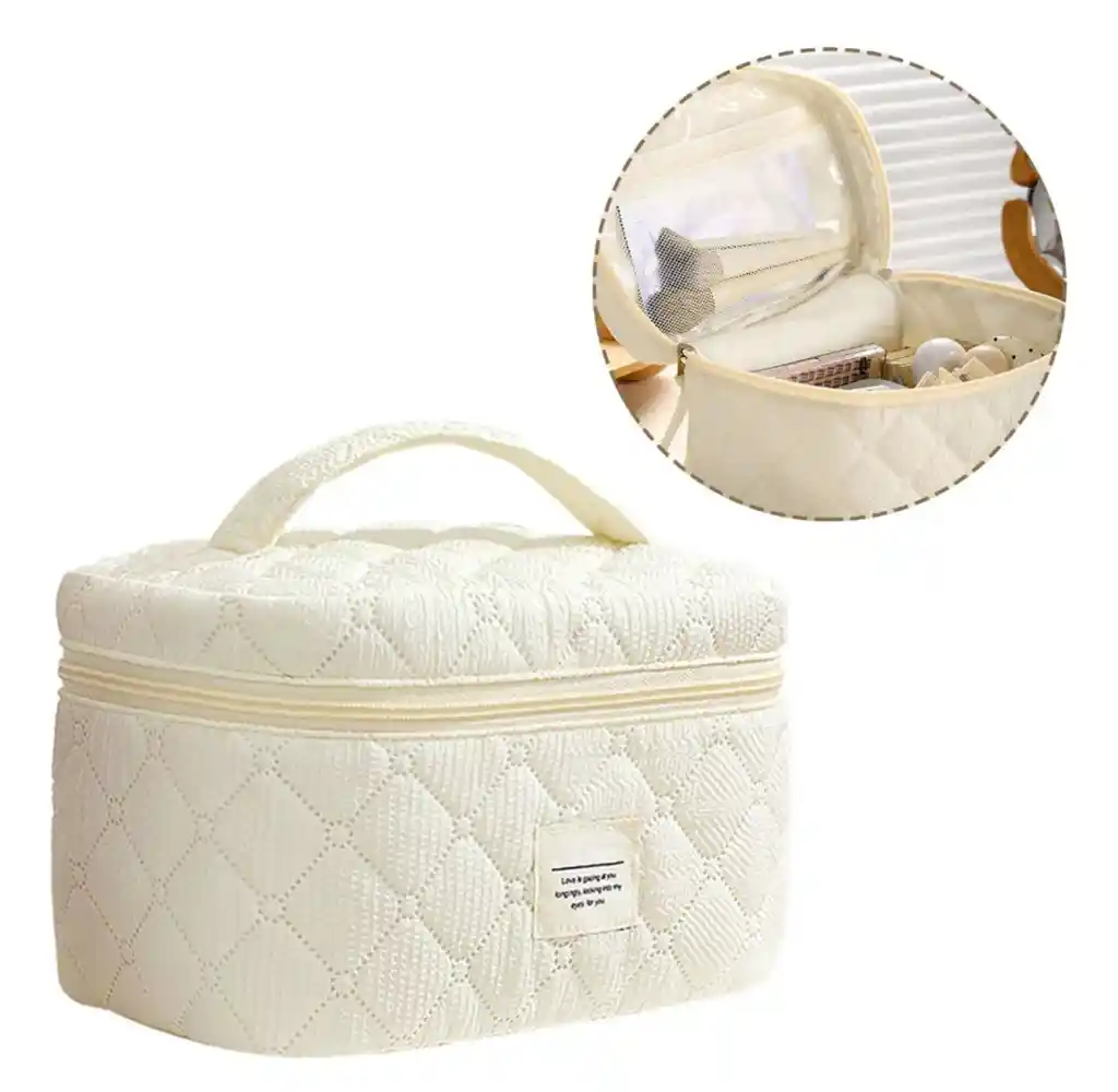 Cosmetiquera Cuadrada Maquillaje Aseo Estuche Viaje Neceser Suave