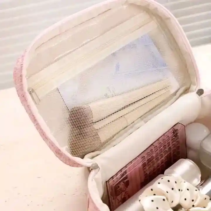 Cosmetiquera Cuadrada Maquillaje Aseo Estuche Viaje Neceser Suave