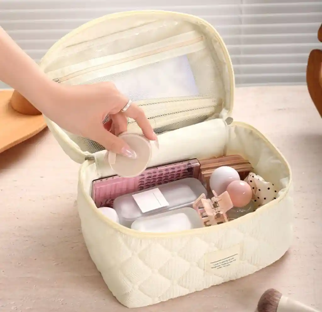 Cosmetiquera Cuadrada Maquillaje Aseo Estuche Viaje Neceser Suave