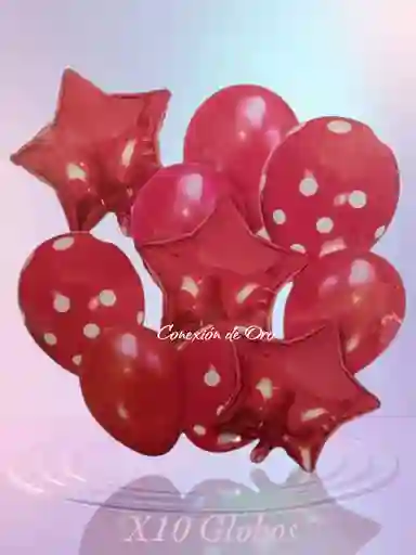 Bouquet X10 Globos Metálizados/látex