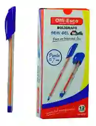 Caja Boligrafos Semi Gel Offi-esco 0.7 Azul Caja *12 Uds