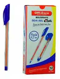 Caja Boligrafos Semi Gel Offi-esco 0.7 Azul Caja *12 Uds