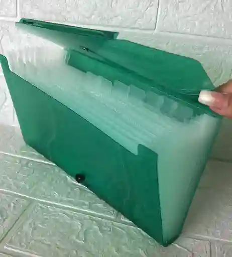 Carpeta Archivador 13 Bolsillos 1/2 Carta Verde