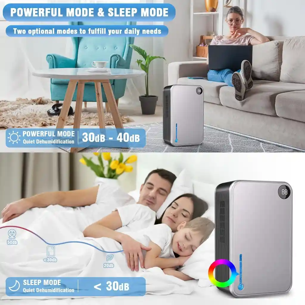 Deshumidificador Ultra Silencioso Electrico Portatil