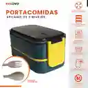 Portacomida Recipiente Con División Libre Bpa Con Cubiertos Innovo Home