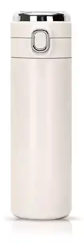 Termo Botella Portátil Conserva Temperatura Digital Led Acero Inoxidable Flask Innovo Blanco