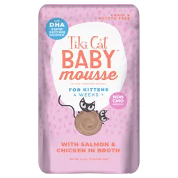 Tiki Cat Baby Mousse Pollo Y Salmón 68g Para Gatos