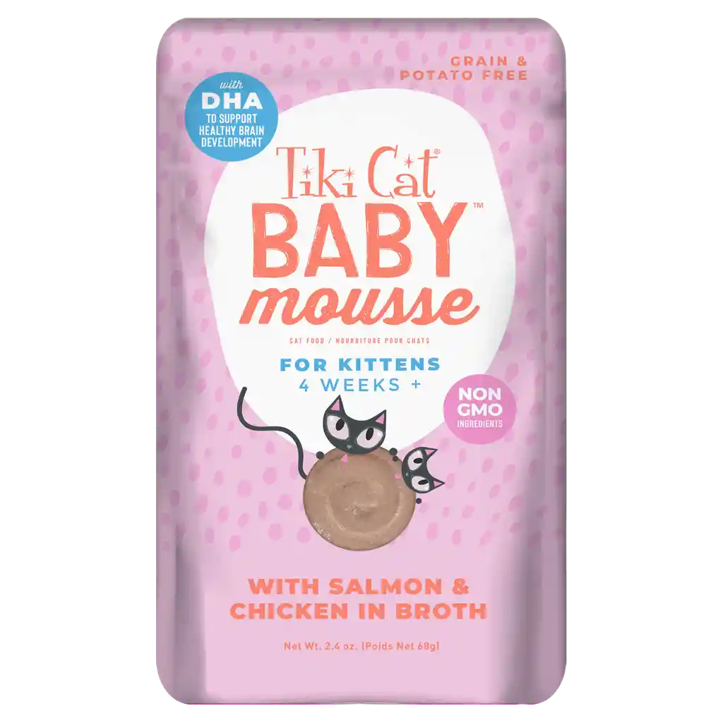 Tiki Cat Baby Mousse Pollo Y Salmón 68g Para Gatos