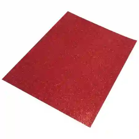 Foami Rojo Escarchado Tamaño Carta 21 Cm X 27 Cm