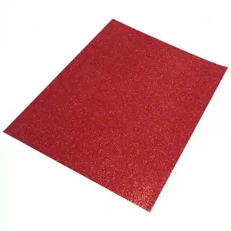 Foami Rojo Escarchado Tamaño Carta 21 Cm X 27 Cm