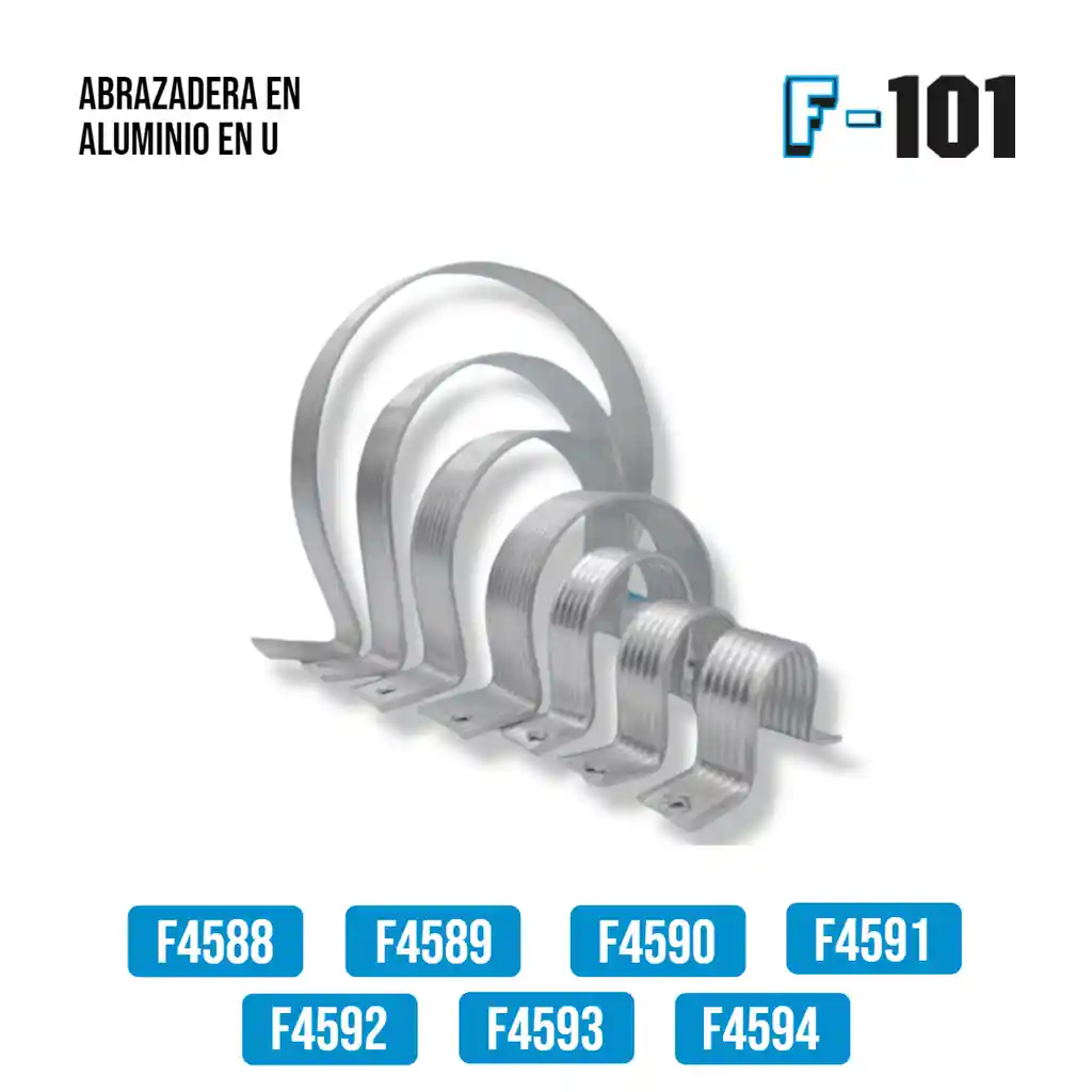 Abrazadera En Aluminio En U 1 1/2