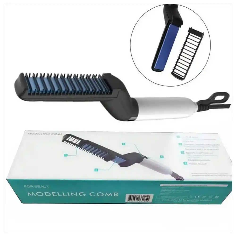 Plancha Peine Barba Cabello Organiza Alisa Cepillo Electrico