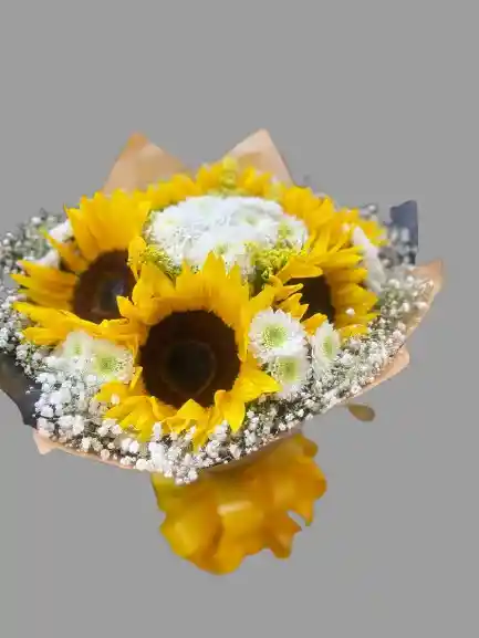 💐 Ramo Y/o Arreglo De Flores Bouquete Buchon 5 Girasoles