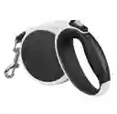 Correa Retráctil Negra Para Mascotas Con Dispensador De Agua