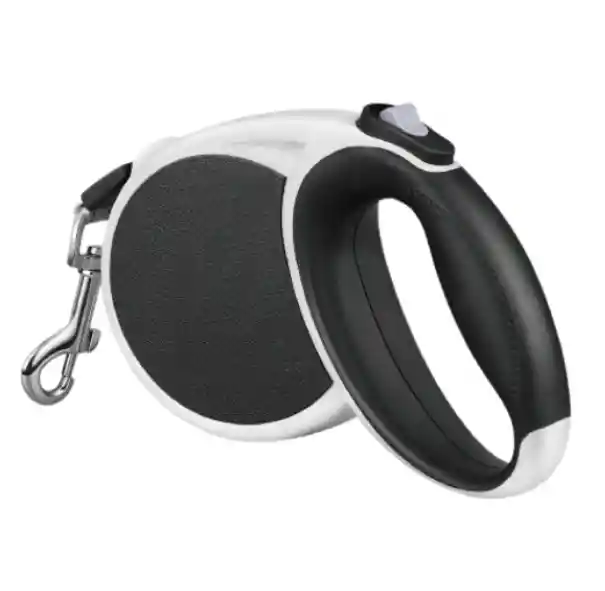 Correa Retráctil Negra Para Mascotas Con Dispensador De Agua