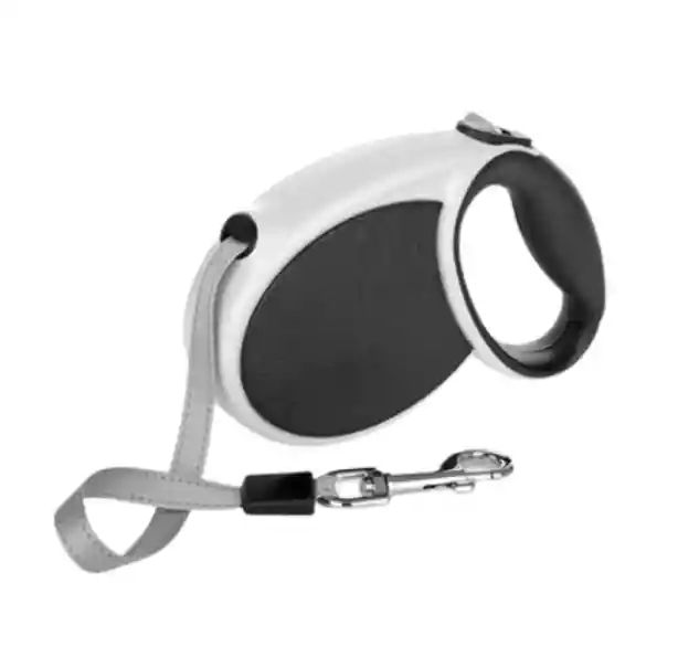 Correa Retráctil Negra Para Mascotas Con Dispensador De Agua