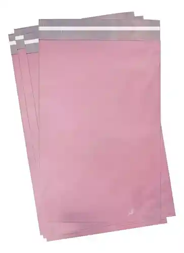 Bolsas Seguridad 20x30cm Lisas Mensajeria 100und Rosadas