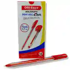 Bolígrafo Semi Gel Rojo 0.7 Offi-esco Caja