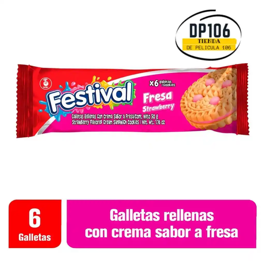 Galletas Festival Fresa Paquete 6 Und