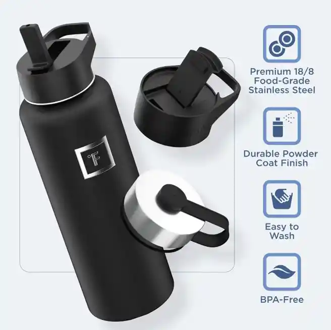 Termo Flask Black Midnigth 40 Oz De Acero Inoxidable