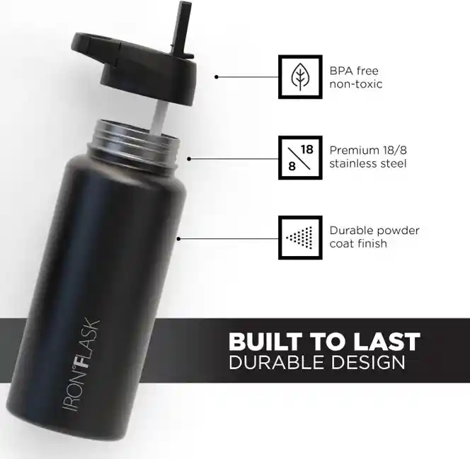 Termo Flask Midnigth 32 Oz De Acero Inoxidable