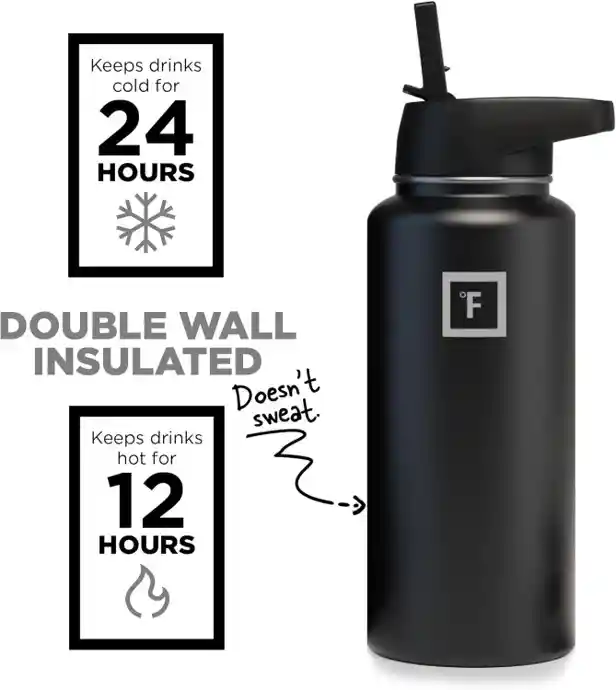 Termo Flask Midnigth 32 Oz De Acero Inoxidable