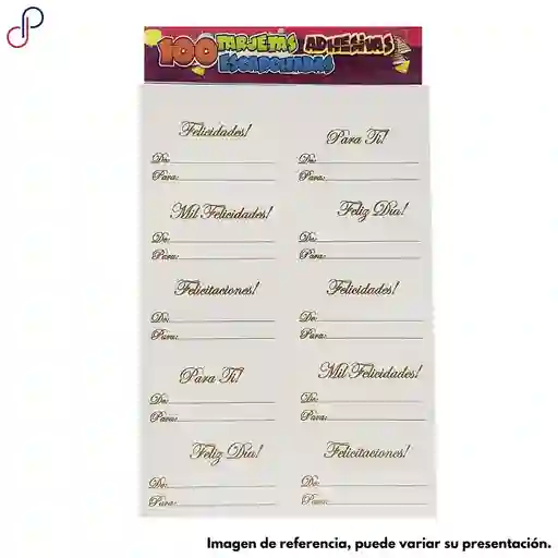 Tarjeta De Para Adhesiva Blanca 8cm X 3.5 Cm X 12