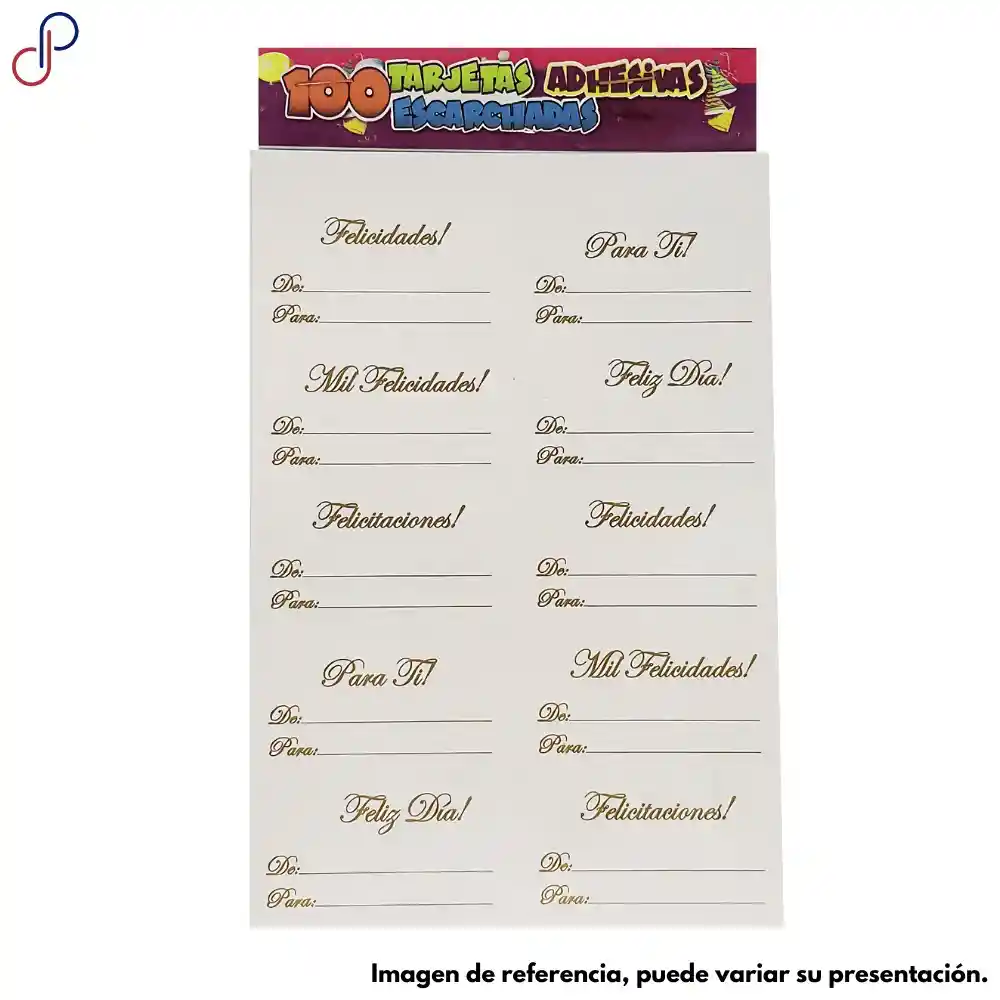 Tarjeta De Para Adhesiva Blanca 8cm X 3.5 Cm X 12