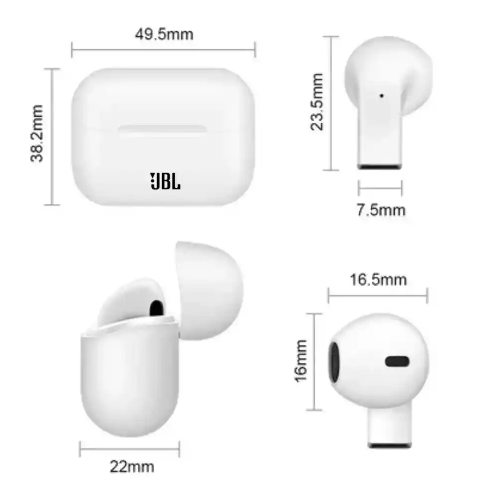 Audifonos Inalambricos Bluetooth Jbl Pro 5s Mini Generico Blanco