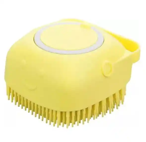 Cepillo De Baño Con Jabón Para Mascotas Amarillo
