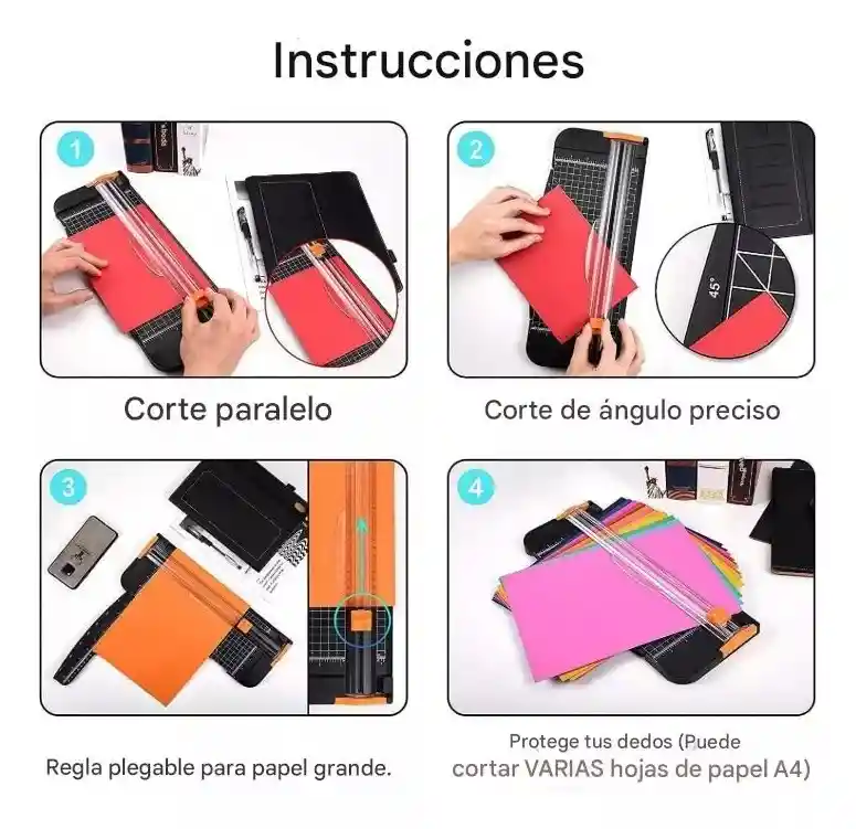 Guillotina Cortadora Portátil A4 Rotativa Corte Preciso Escolar